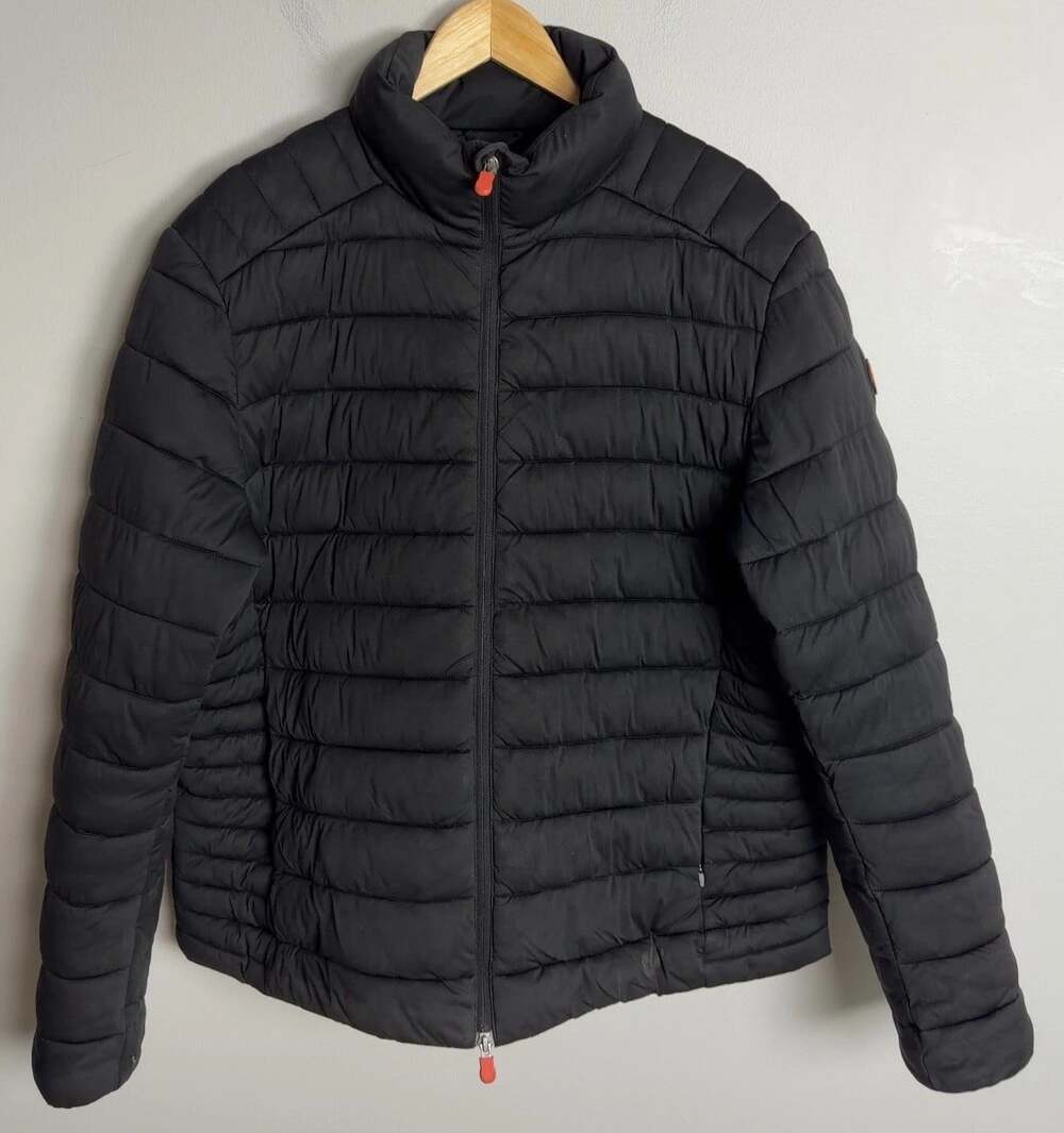 Save the Duck Puffer Jacket Black Quilted Animal Free Insulated Size XL Men’s